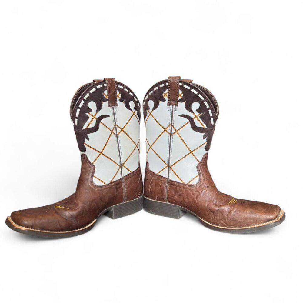 Ariat Dakota Dogger Cowboy Boots Brown White Western Boots Youth 6 Womens 7 - Picture 5 of 7